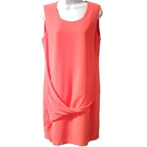 DKNY pink/coral sleeveless draped sheath dress size 8 NWT